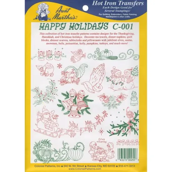 Aunt Martha's&reg; Happy Holidays Iron-On Transfer Collection {1}