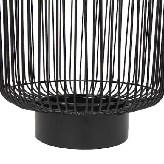22" Black Aluminum Open Frame Wire Accent Table {5}