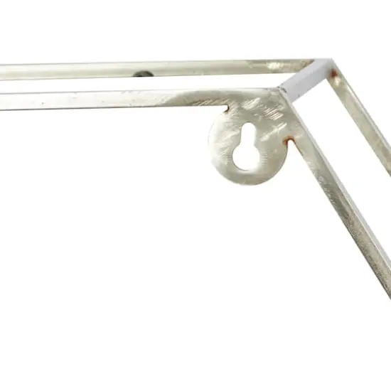 26" Silver Marble Contemporary Wall Shelf {5}