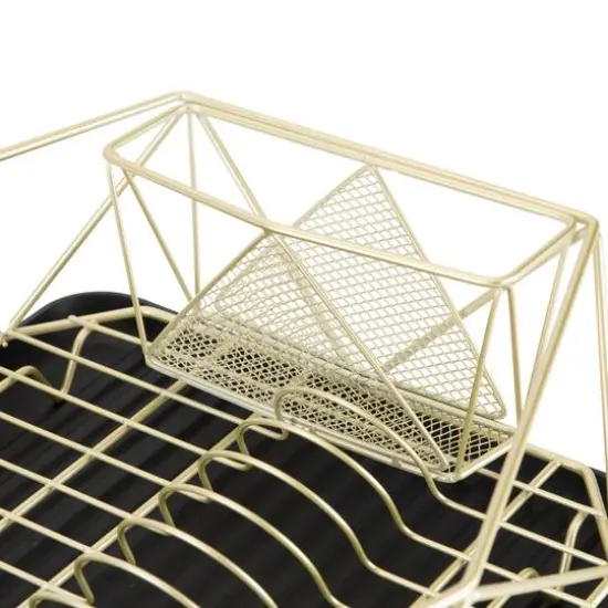 Kitchen Details 18.5" Geode Dish Rack Satin Gold {9}