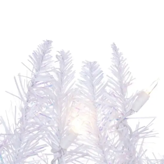 24" Pre-Lit Sparkle White Spruce Artificial Christmas Wreath, Warm White LED Lights {7}