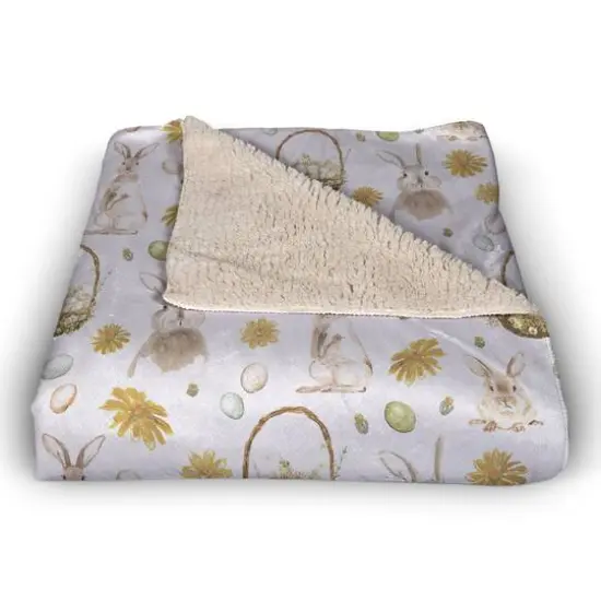 Easter Greetings Blanket 50" x 60" Sherpa Fleece Blanket {3}