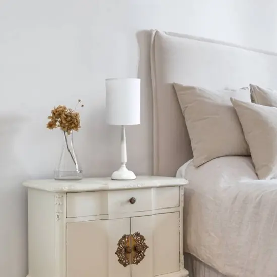 Simple Designs 23" Traditional Candlestick Table Lamp White {6}