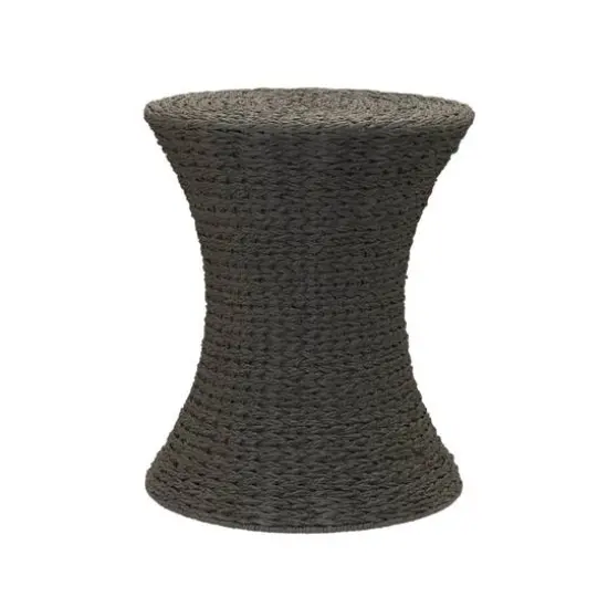 Household Essentials 21" Woven Paper Rope Hourglass End Table Gray {2}