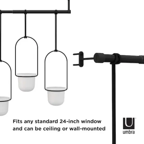 Umbra White & Black Triflora Hanging Planter Set {3}