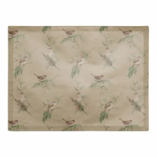 Pine Birds on Brown Cotton Twill Placemat {1}