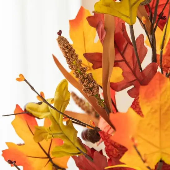 Glitzhome&reg; 24" Fall Maple Leaf Urn Table Tree {5}