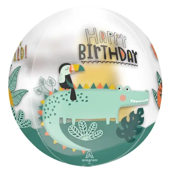 Orbz&reg; XL&trade; 16" Get Wild Birthday Clear Foil Balloon {3}