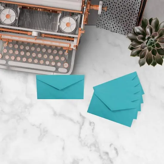 JAM Paper 3.875" x 7.5" Brite Hue Monarch Envelopes, 50ct. Sea Blue {5}