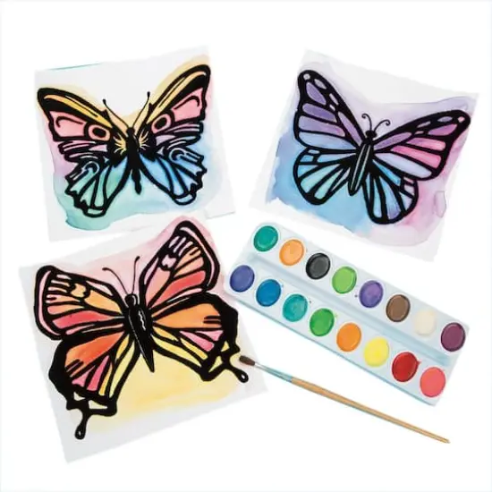 S&S&reg; Worldwide Watercolor Velvet Art Butterfly, 30ct. {1}