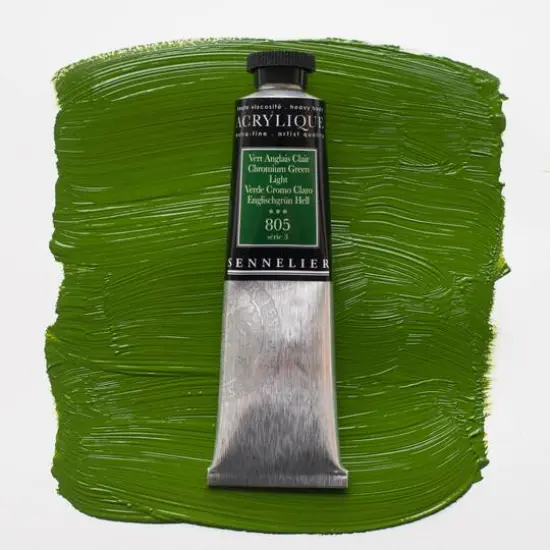Sennelier Extra Fine Artists' Acrylic Paint, 60mL 805 Chromium Green Light {4}