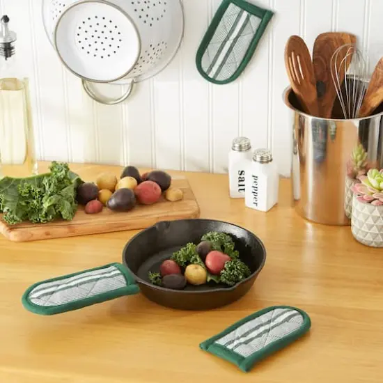 DII&reg; Chef Stripe Pan Handles, 3ct. Dark Green {5}