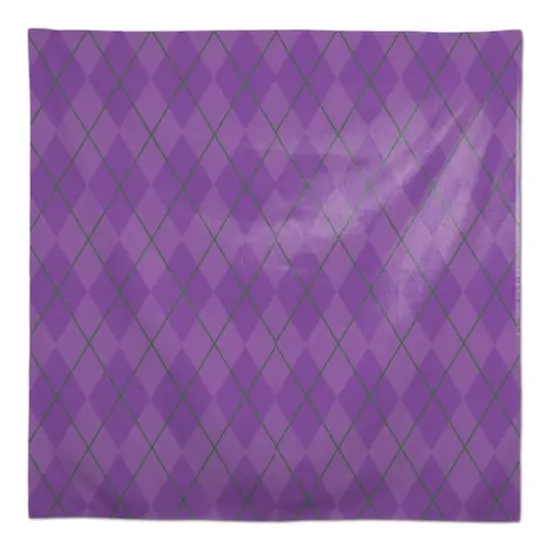 58" Mardi Gras Purple Argyle Tablecloth {1}