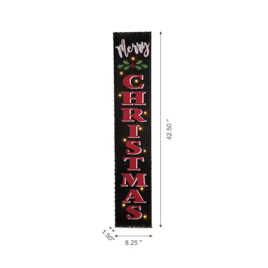 Glitzhome&reg; 3.5ft. LED Black Christmas Porch Sign with Timer {6}