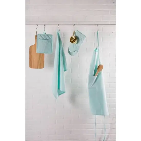 DII&reg; Solid Chambray Chef Apron Aqua {7}