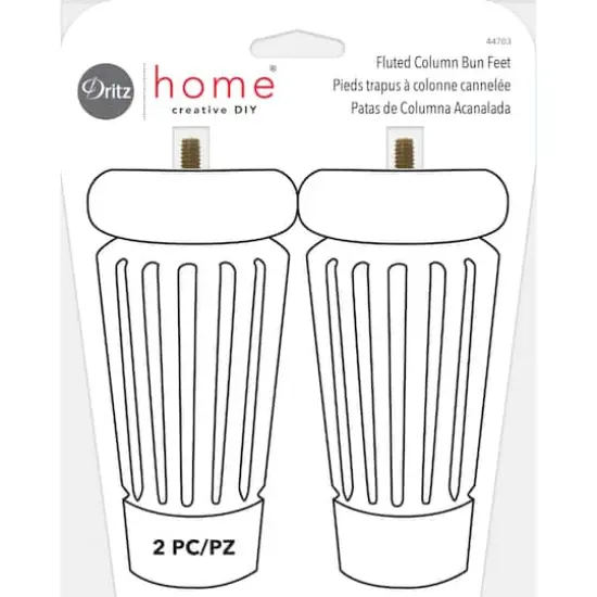 Dritz&reg; Home Unfinished Wood Fluted Column Bun Feet, 2ct. {1}