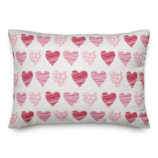 Tri Hearts Rectangle Throw Pillow {1}
