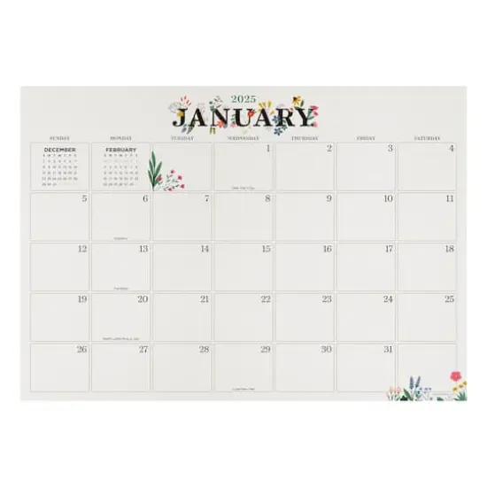 TF Publishing Medium 2025 Floral Monthly Blotter Desk Pad Calendar {1}
