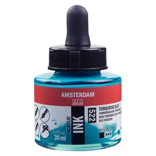 Amsterdam Acrylic Ink, 1oz. 522 Turquoise Blue {1}