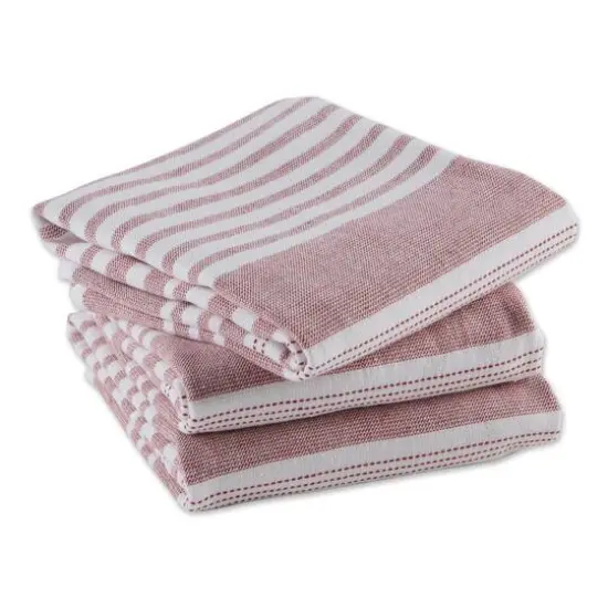 DII&reg; Barn Red Variegated Stripe Terry Dishtowels, 3ct. {3}