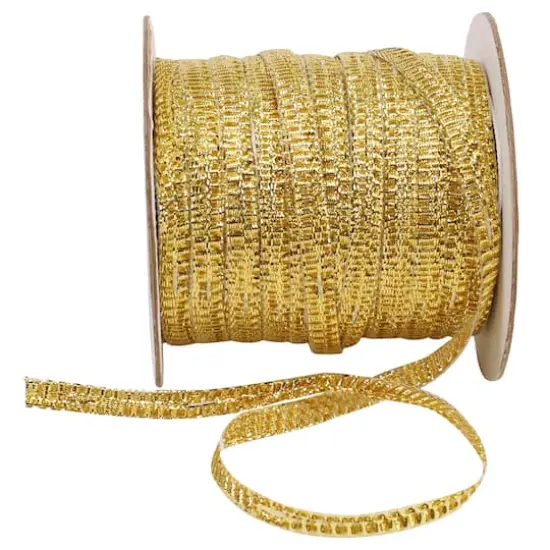 JAM Paper 1/4" Metallic Pull Bows, 50yd. Gold {1}