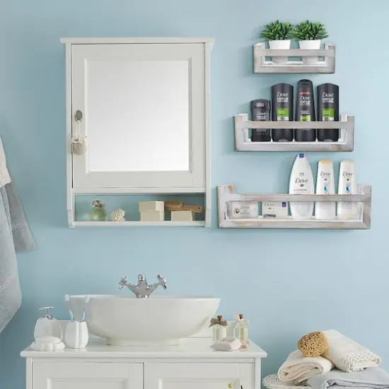 Sorbus Rustic Floating Shelves Set Gray {4}