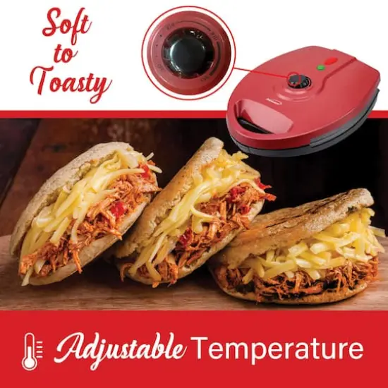 Brentwood Red 1200 Watt 5-Piece Nonstick Arepa Maker {5}