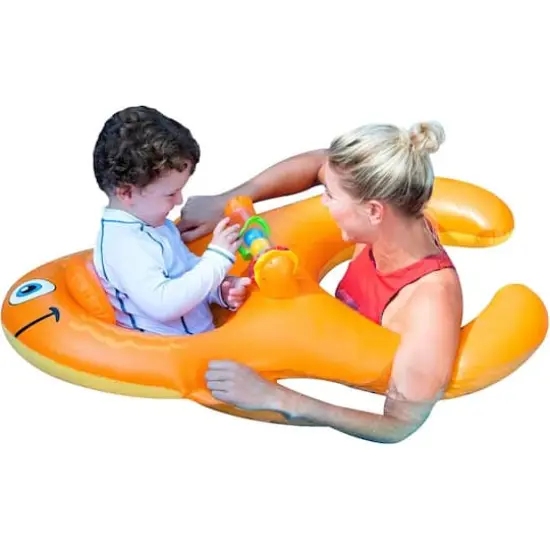 Swimline 40" Inflatable Me & You Goldfish Baby Seat Pool Float {5}