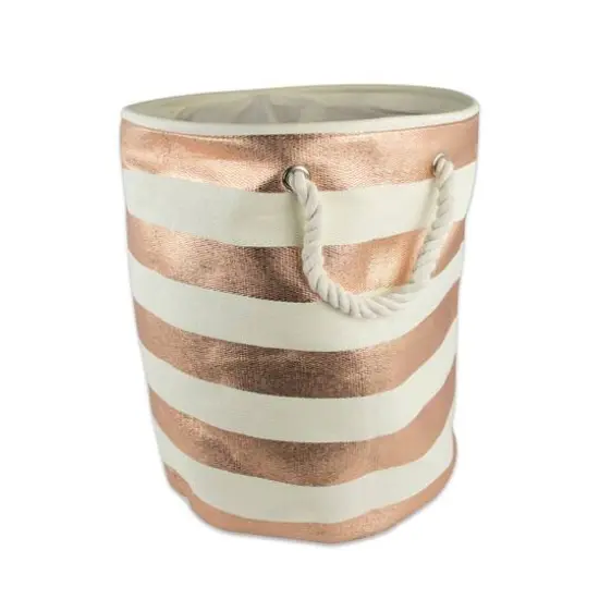 DII&reg; Large Stripe Round Paper Bin Copper Stripe {1}