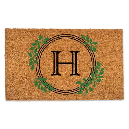 Laurel Circle Monogram Door Mat H {1}