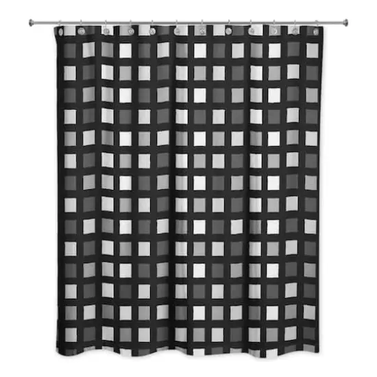 Squares Shower Curtain Black {3}