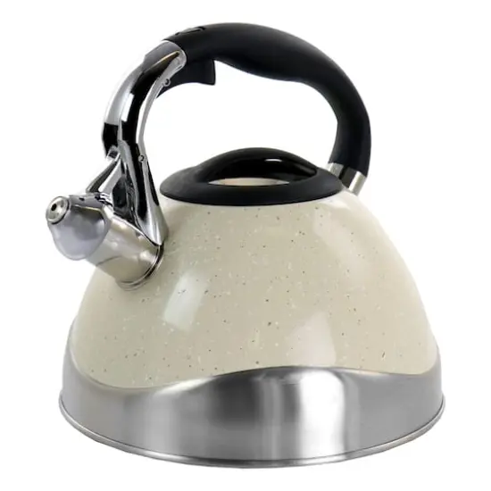 MegaChef 3L Light Tan Speckle Stovetop Whistling Kettle {1}