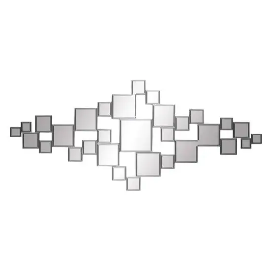 Silver Glam Wood Wall Mirror, 48" x 21" {1}