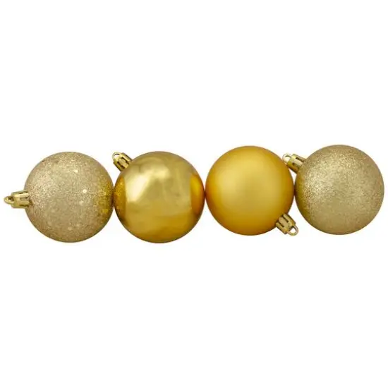 60ct Vegas Gold Shatterproof 4-Finish Ball Ornaments {5}