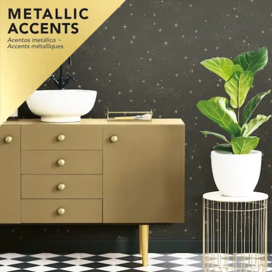 RoomMates Upon a Star Peel & Stick Wallpaper Black {9}