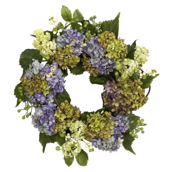 22&rdquo; Purple & Green Hydrangea Wreath {1}