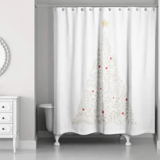 Leafy Christmas Tree Shower Curtain {3}