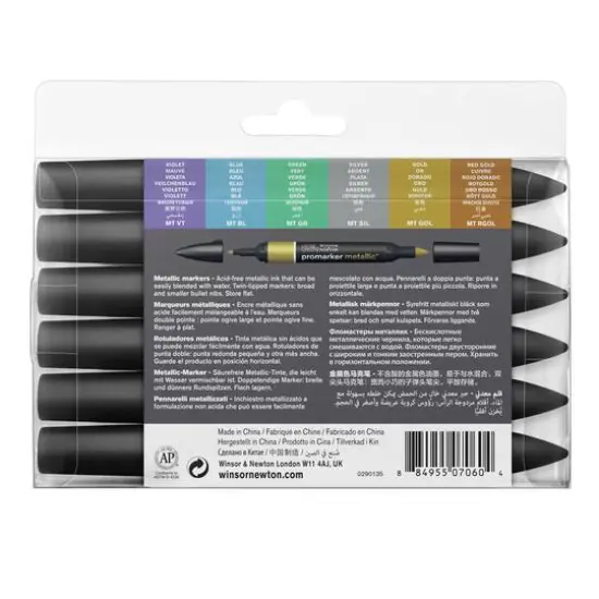 Winsor & Newton&trade; ProMarker Metallic&trade; Marker Set {6}