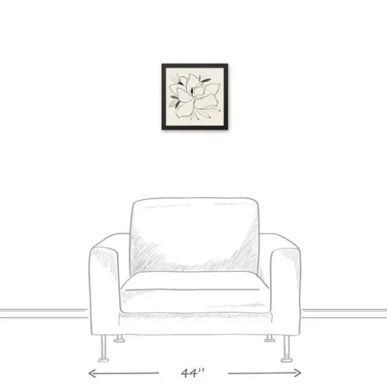 Simple Floral Magnolia Black Framed Canvas {5}