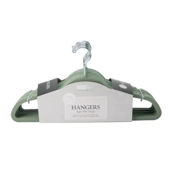 Simplify Slim Velvet Suit Hangers, 25ct. Sage {1}