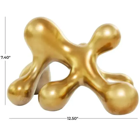 CosmoLiving by Cosmopolitan 13" Porcelain Molecule Abstract Sculpture Gold {5}