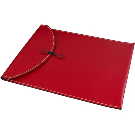 JAM Paper 9.5" x 12.5" Leather Portfolio with Button & String Red {5}