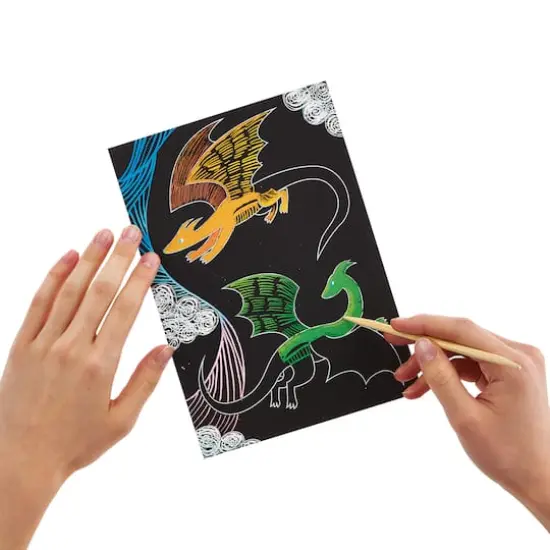 OOLY Fantastic Dragon Scratch & Scribble Art Kit {3}