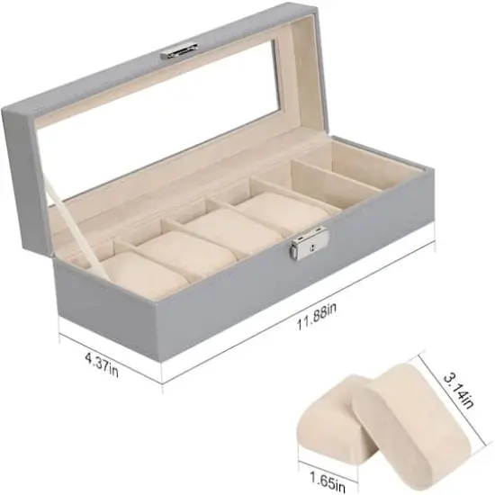 Ash Gray Hexa Leather Watch Box {3}