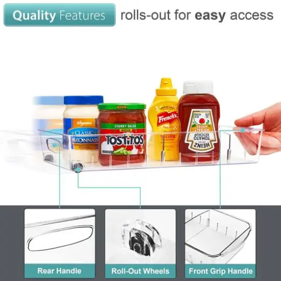 Sorbus Medium Clear Organizing Bins on Wheels with Removable Dividers, 2ct. {4}