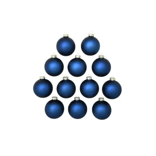 Whitehurst 12ct. 2.75" Matte Glass Ball Ornaments Midnight Blue Matte {3}