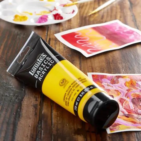 Liquitex BASICS® Acrylic Paint, 8.5oz. 830 Cadmium Yellow Medium Hue {3}