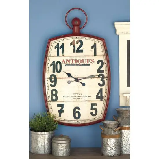 White Vintage Metal Wall Clock {3}