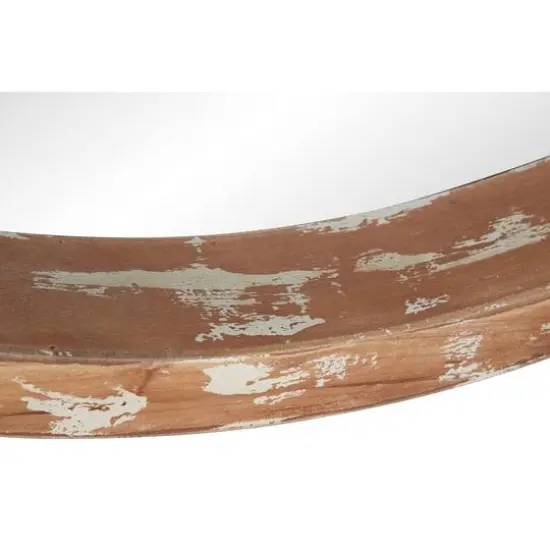 40" Brown Vintage Wood Wall Mirror {4}