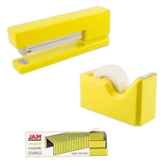 JAM Paper Stapler, Tape Dispenser & Staples Office Trio Kit Black {2}